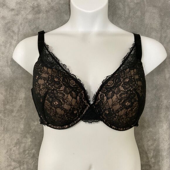 Auden The Sublime Women's Size 42DD Black Lace Underwire Full Coverage adj. Bra - Picture 1 of 9